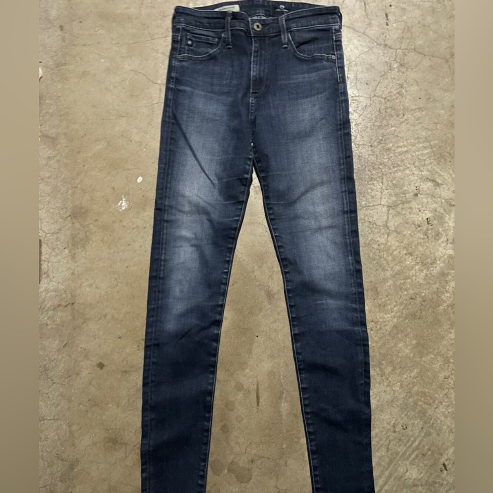 Farrah High Rise Skinny Navy Blue Soft Jeans Size 26R